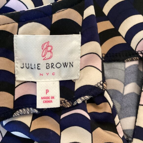 JB By Julie Brown NYC Dress Size P XS Xsmall Long Sleeve Geometric Print Stretch - Picture 7 of 8